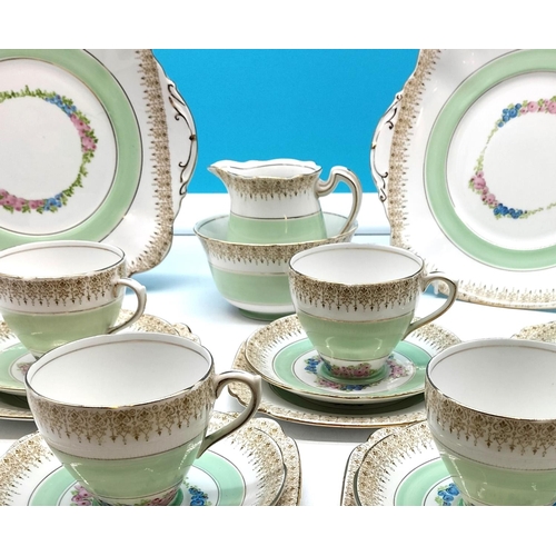 36 - Royal Standard 22 piece part tea set with hand painted floral decoration