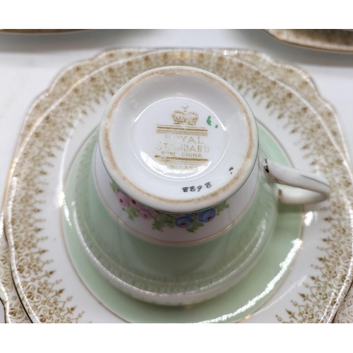 36 - Royal Standard 22 piece part tea set with hand painted floral decoration