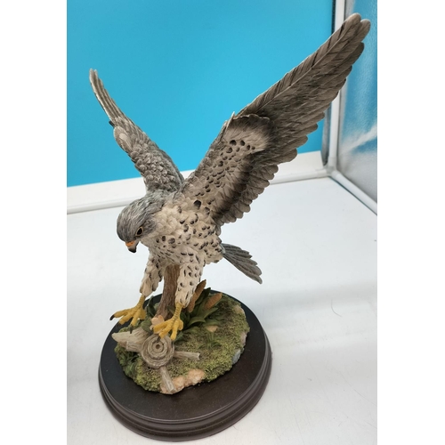 476 - Two Leonardo Collection Birds of Prey Figures on wooden plinths Largest 27cm