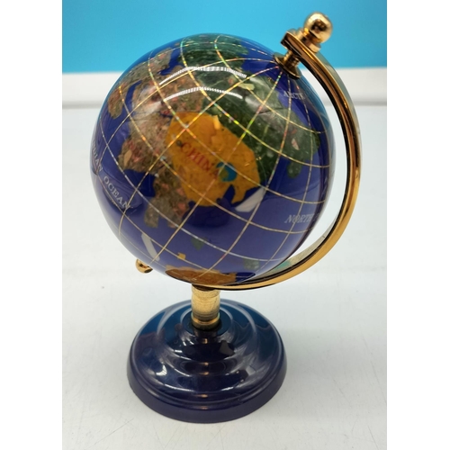 7 - Gemstone desktop globe 15cm in height