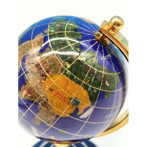 7 - Gemstone desktop globe 15cm in height