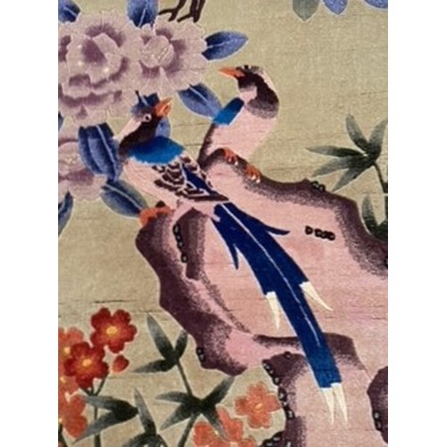 180 - Chinese Exotic Bird Design Wool Tapestry Wall Hanging Rug 105 x 60cm Collection ONLY