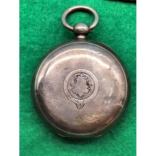 153 - Silver Hallmarked Cased Waltham Gent's Pocket Watch with Key No 5552716 Model 1883. Year of Watch 18... 