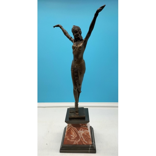 1 - Large 55cm Art Deco Style Hot Cast Bronze Figure.