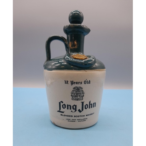 126 - Vintage 1970's 'Long John Blended Scotch Whisky' Aged 12 Years Flagon. Still Full.