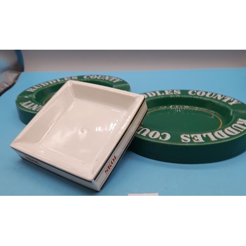 129 - Vintage Pub Ashtrays (3) to include Skol and Ruddles.