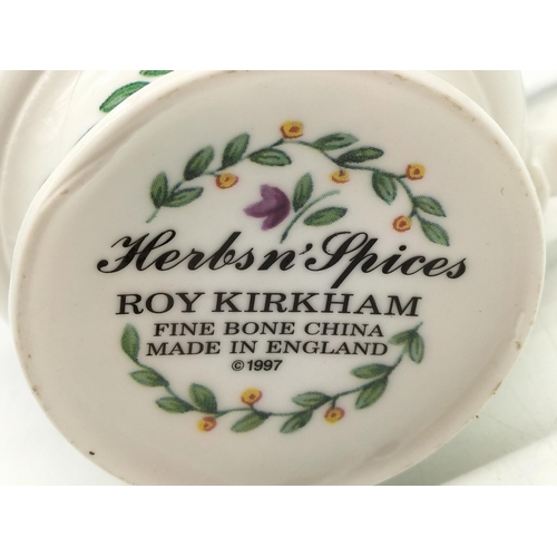 131 - Five Roy Kirkham Herbs N Spices Mugs H9.5cm Plus One 21cm Plate