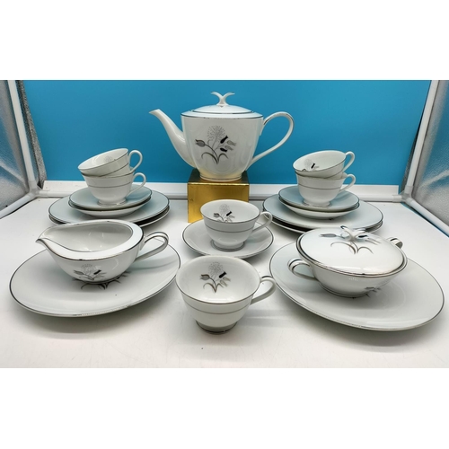 134 - R.C. (Noritake) Japan 20 Piece Part Tea Set to Incl. Six Trios, Teapot, Lidded Sugar Bowl & Milk Jug... 