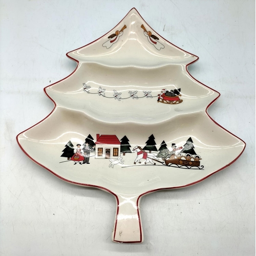138 - Mason's Ironstone 'Christmas Village' Tree Design Dish. 36cm x 32cm.
