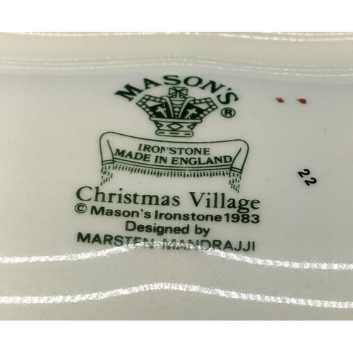 138 - Mason's Ironstone 'Christmas Village' Tree Design Dish. 36cm x 32cm.