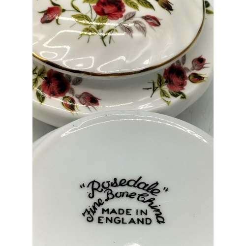 146 - Two Rosedale Lidded Dishes Plus Blue & Gold Cup & Saucer (Possibly Wild Brothers)