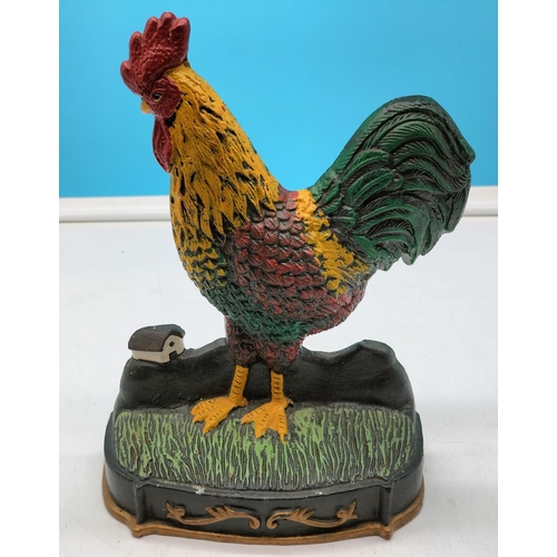 149 - Cast Iron Cockerel Doorstop. 26cm High x 20cm.