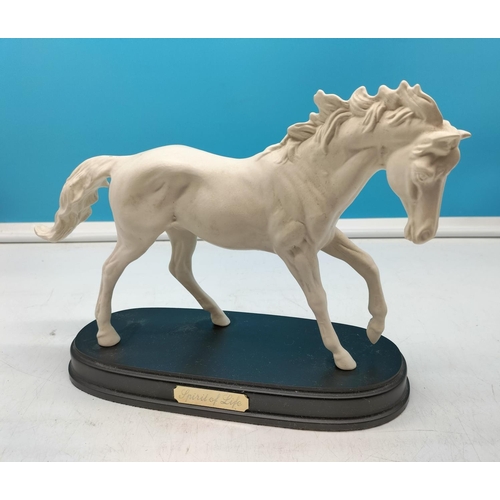 17 - Royal Doulton 'Spirit of Life' Horse Figure on Plinth. 21cm High, 30cm Long.