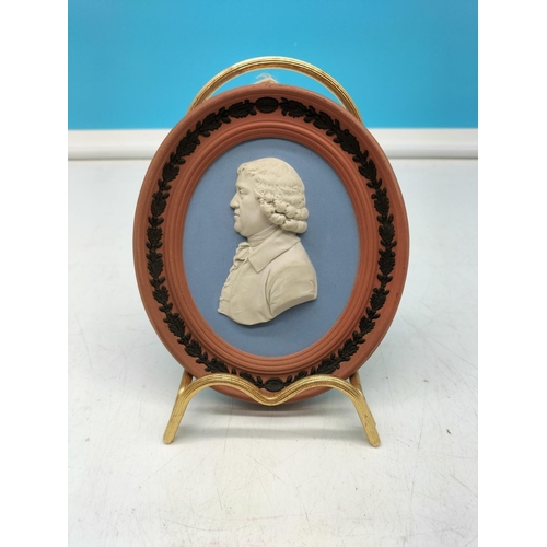 2 - Wedgwood Four Coloured Jasper Josiah Wedgwood Oval Plaque. 13.5cm x 11.5cm.