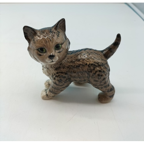 225 - Beswick 12cm Figure of a Swiss Roll Kitten. Touched Up Nibble to Ear
