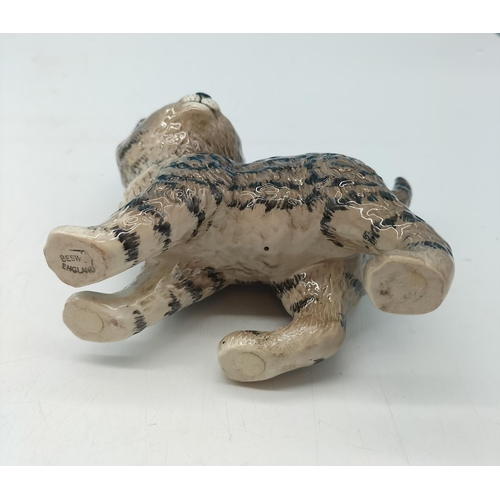 225 - Beswick 12cm Figure of a Swiss Roll Kitten. Touched Up Nibble to Ear