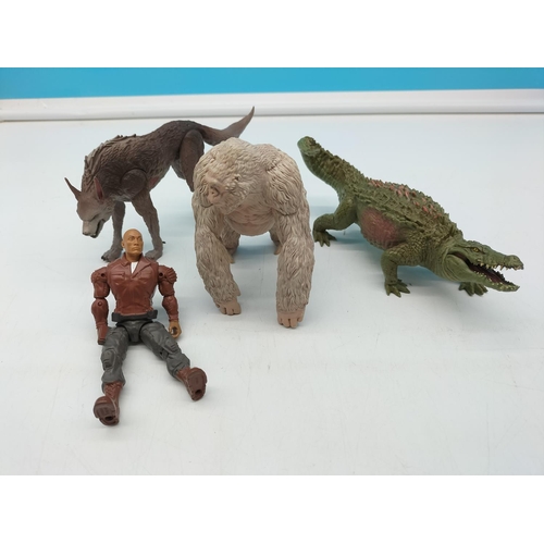 272 - Rare Rampage The Movie Lizzie, Ralph, George and Davis Okoye Figures Set.