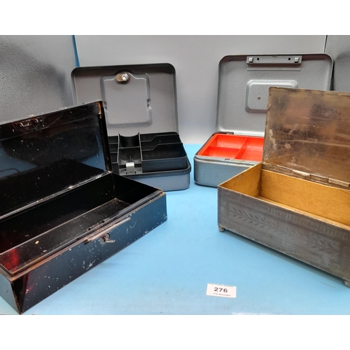 276 - Collection of Petty Cash Tins (4) plus Other Tins.