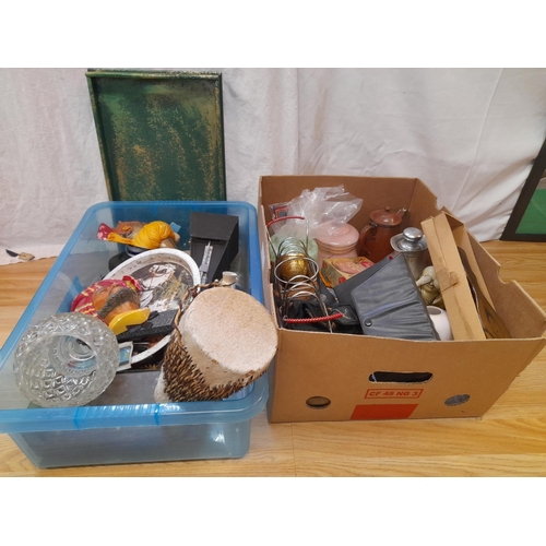 277 - 2 Boxes of Assorted Items to include Ceramics, Glass, etc.