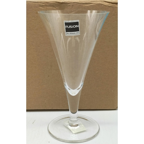 281 - Set of 6 Royal Doulton Clear Crystal 'Fusion Iced Tea' Glasses. Boxed.