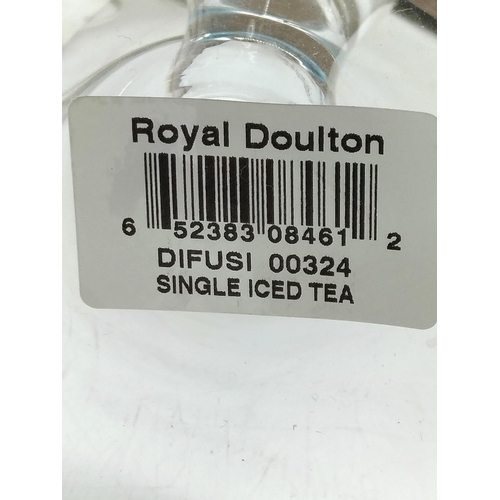 281 - Set of 6 Royal Doulton Clear Crystal 'Fusion Iced Tea' Glasses. Boxed.