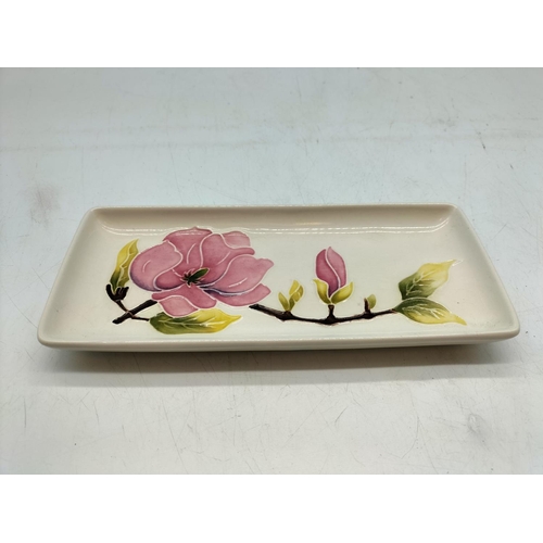 283 - Moorcroft 'Magnolia on Cream Ground' Pin Dish. Signed to Base. Some Crazing to Glaze. 21cm x 9cm.