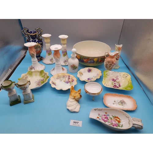 307 - Collection of Unmarked Ceramics, Possibly Continental.