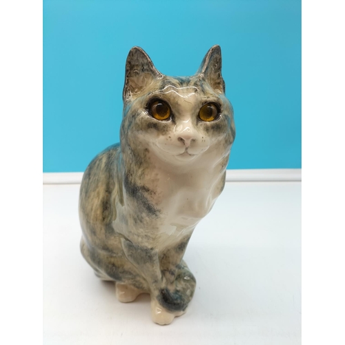 309 - Winstanley Large 30cm (h) Figure of a Sitting Tabby Cat.
