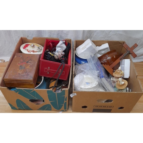 310 - 2 Boxes of Assorted Items to include Ceramics, Glass, etc.