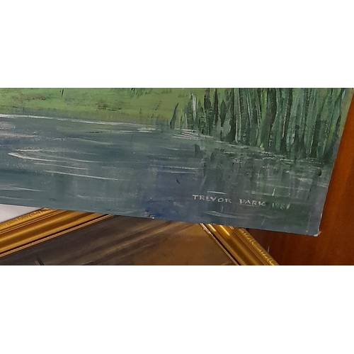 318 - 2 x Oil Paintings by Trevor Park plus an Oil Painting of Children on a Horse. Largest 69cm x 49cm.