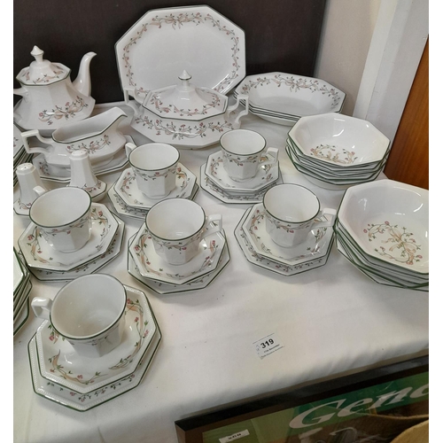 319 - Johnson Bros 'Eternal Beau' Dinner and Tea Service comprising 47 Pieces.