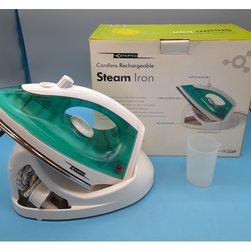 320 - Startec Cordless Rechargeable Iron. Boxed and as New.
