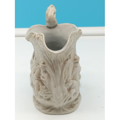 546 - Alcock & Co 1842 Glazed Parian Ware Relief Moulded 17cm 'Gypsey' Jug/Pitcher. Impressed to Base. Dep... 