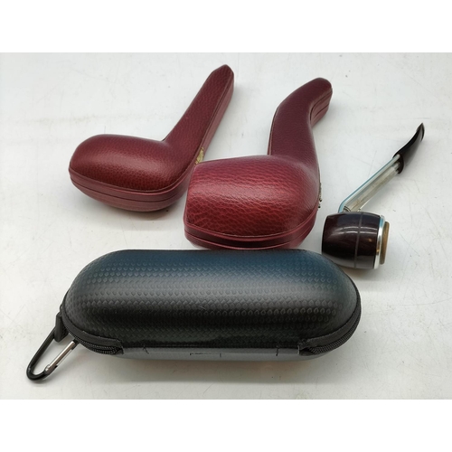 5A - 4 x Smoking Pipes - 3 in Cases.