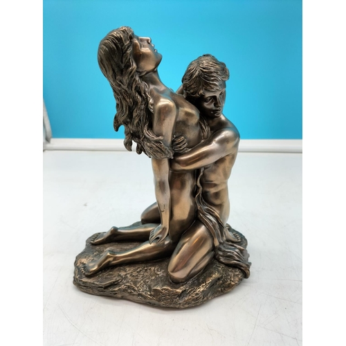 6 - Cold Cast Bronze Figure of 'The Lovers'. 25cm High, 21cm x 13cm.