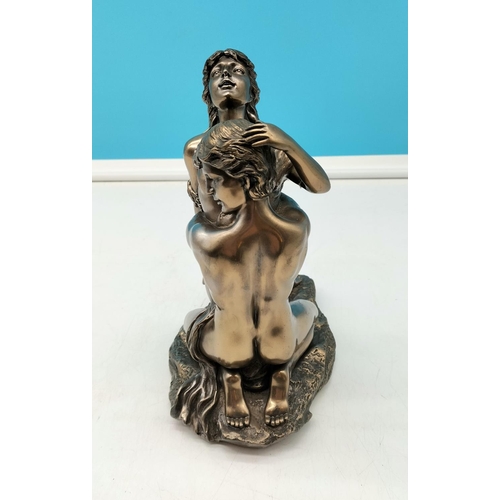 6 - Cold Cast Bronze Figure of 'The Lovers'. 25cm High, 21cm x 13cm.