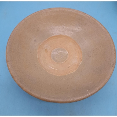 69 - Chinese 13th Century Song Period Celadon Shallow Bowls (3). 15cm Diameter.