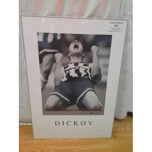 730 - 3 Large (60cm x 42cm) Limited Edition Sporting Prints from Original Photos - Paul Dickov, Jackie Mil... 