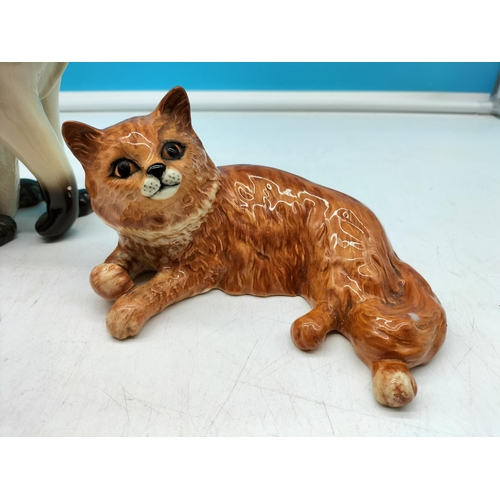 86 - Royal Doulton 25cm Figure a Siamese Cat (2nds Quality) plus Beswick Cat Figure 1876.