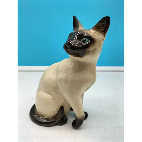 86 - Royal Doulton 25cm Figure a Siamese Cat (2nds Quality) plus Beswick Cat Figure 1876.