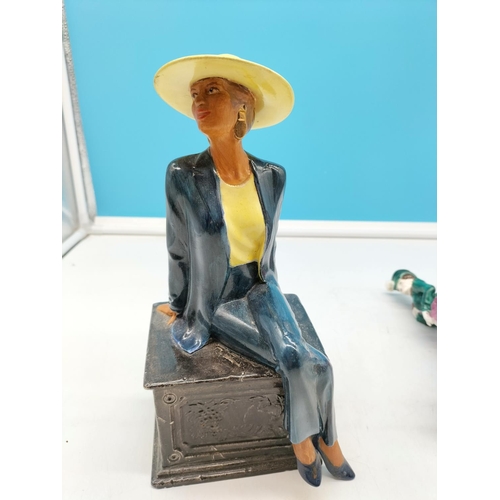 111 - 2 x Lady Figures - both named Shelia'. Tallest 27cm.