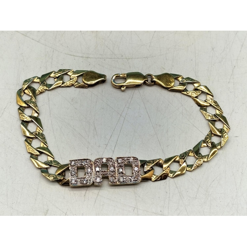 135A - 925 Silver Gold Gilt and Cubic Zirconia 8.75