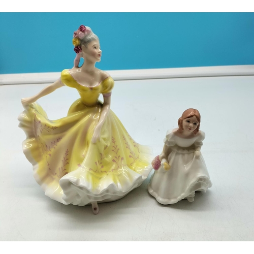 287 - Royal Doulton Lady Figures 'Ninette' HN2379 plus 'Lynsey' HN 3043. Tallest being 21cm.