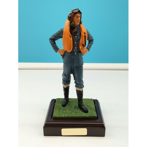 290 - Endurance 25cm Figure 'The Battle of Britain Fighter Pilot' on Plinth.