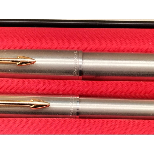 35A - Boxed Parker Fountain Pen and Biro plus 2 Unused Ink Cells.