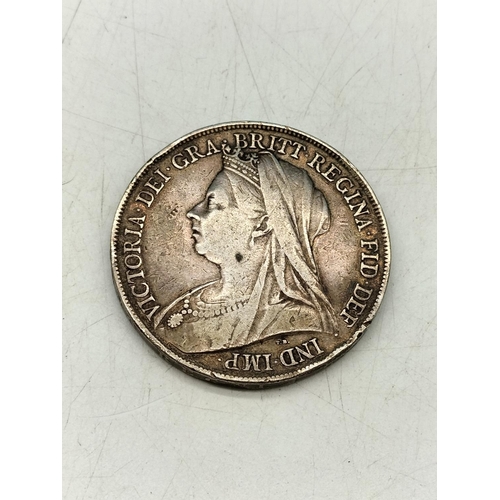 53 - Victorian 1899 Silver Crown Coin.