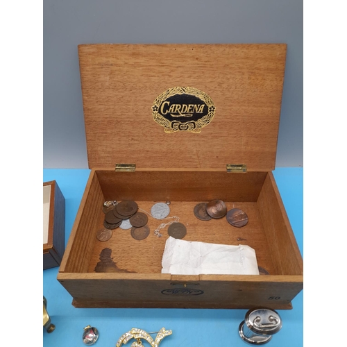 539 - Box of Assorted Items to include Pocket Watches W/O, Costume Jewellery, Coins, etc.