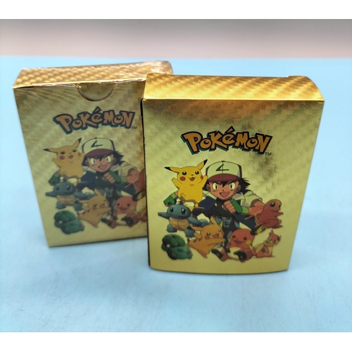 540 - 2 Packs of Reproduction Pokemon Gold Foil Cards. One Still Sealed.