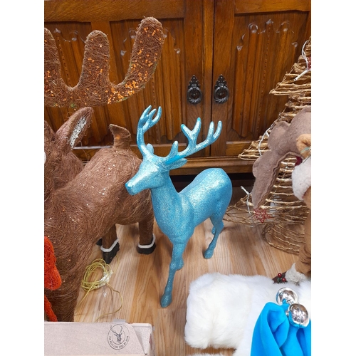 570 - Collection of Christmas Items to include Vintage 58cm Light Up Reindeer (2), Large Plush Polar Bears... 