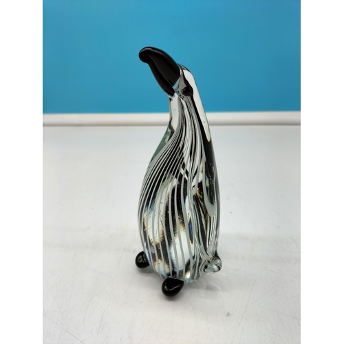 94 - Murano Glass Penguin. 18cm Tall.